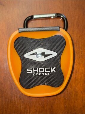 Shock Doctor Kids Orange Mouthguard Case with Carabiner